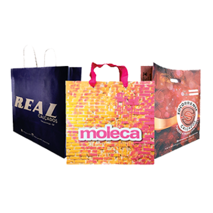 Sacola de papel personalizada para loja de calçados