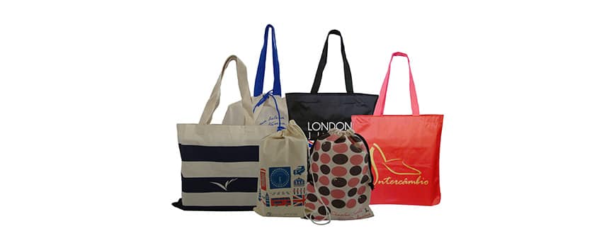 Sacolas de algodão, nylon e TNT Sacolas de algodão, nylon e TNT